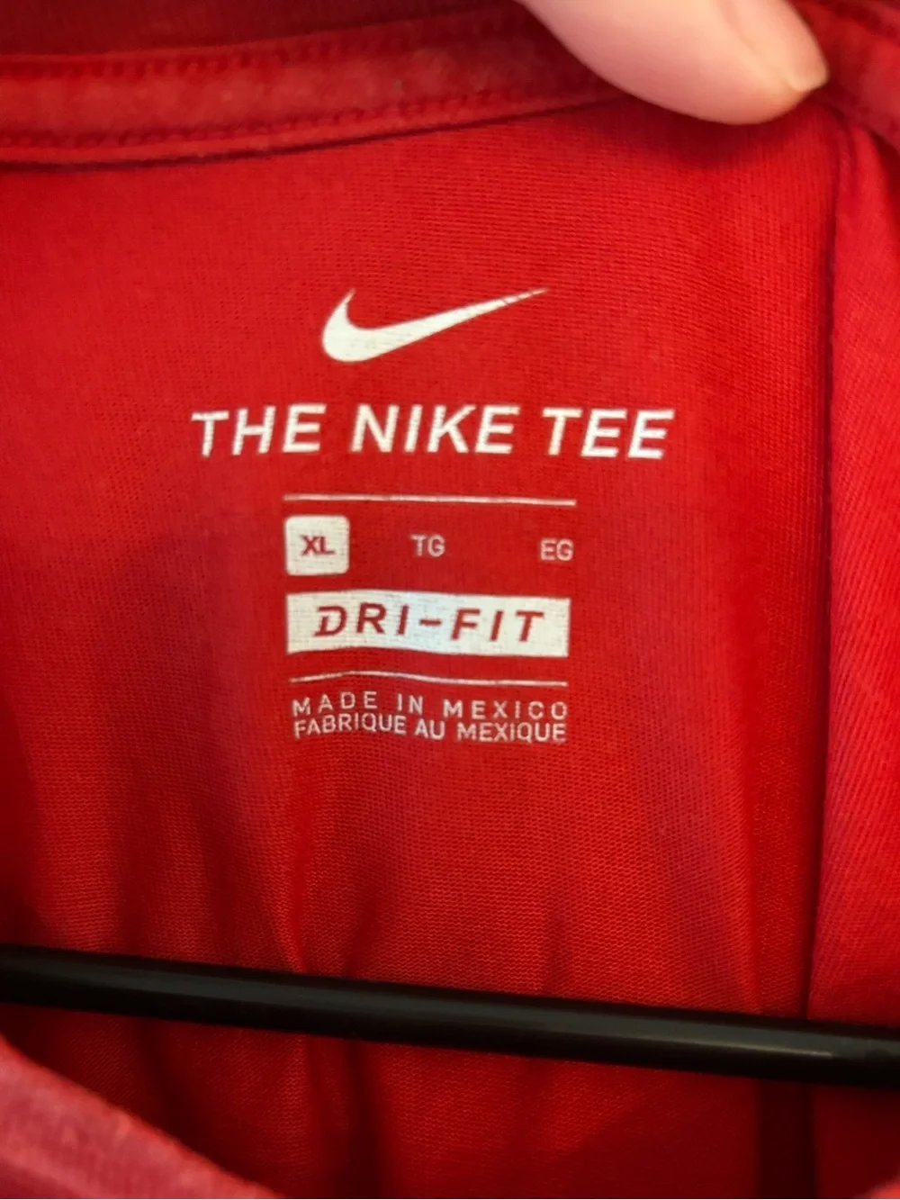 Nike Red Tee with Dripping Swoosh Graphic